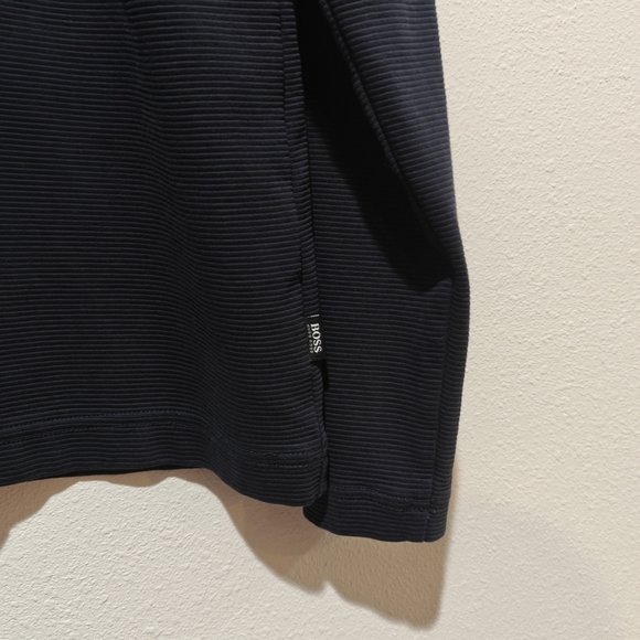 NWOT Hugo Boss Textor Quarter Zip Pullover Mens Small Sweater Navy Blue - Picture 6 of 11